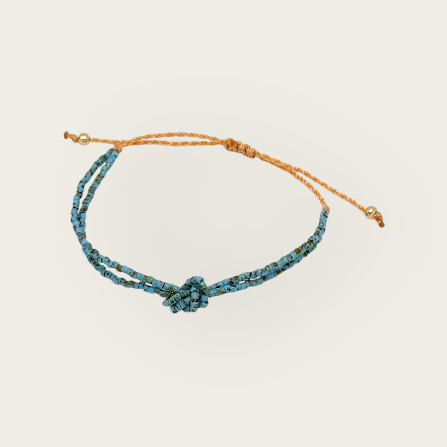 PULSERA NUDO DOS HILOS PIEDRA NATURAL