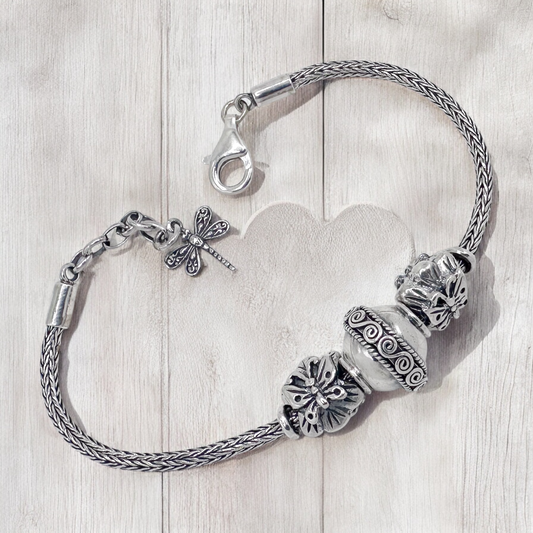 PULSERA BALI LIBELULA PLATA .925