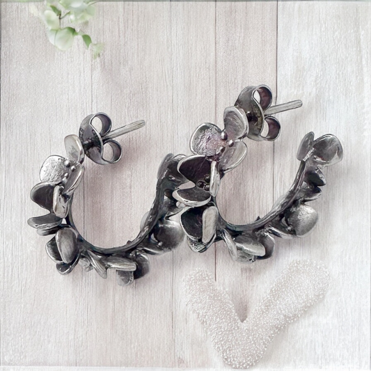 ARETE FLORES PLATA .925