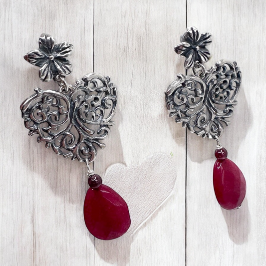 ARETE CORAZON GUIA AGATA PLATA .925