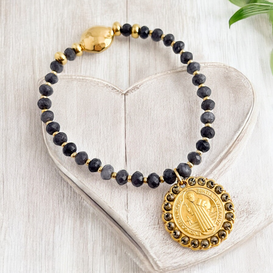 PULSERA SAN BENITO PIEDRA NATURAL CHAPA