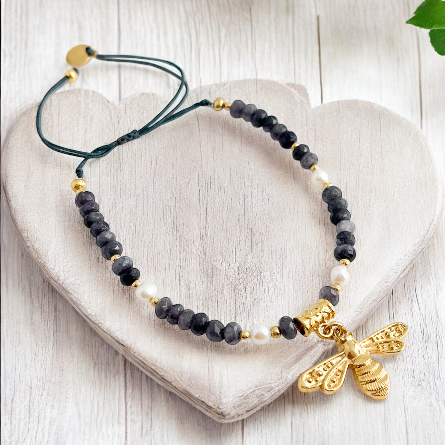 PULSERA ABEJA P.N. PERLA CHAPA