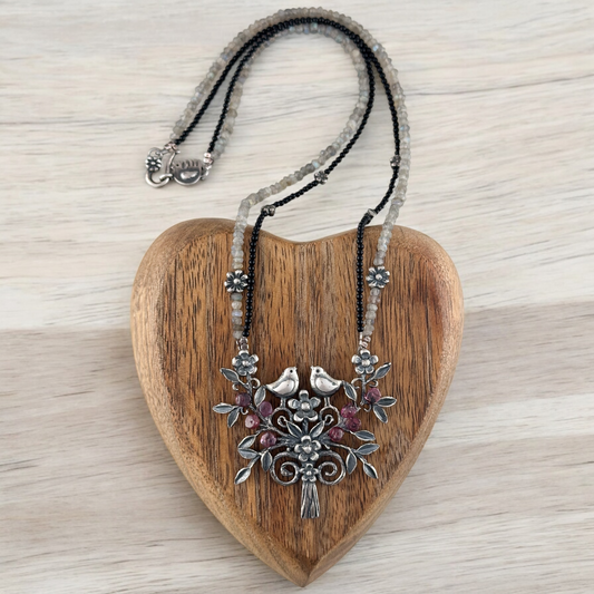 COLLAR ARBOL DE LA AMISTAD PIEDRAS NATURALES PLATA .925