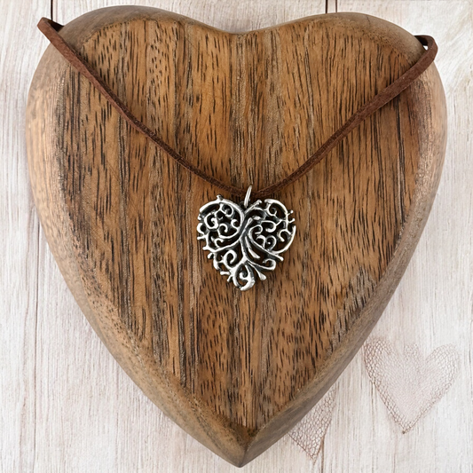 DIJE CORAZON GUIAS PLATA .925