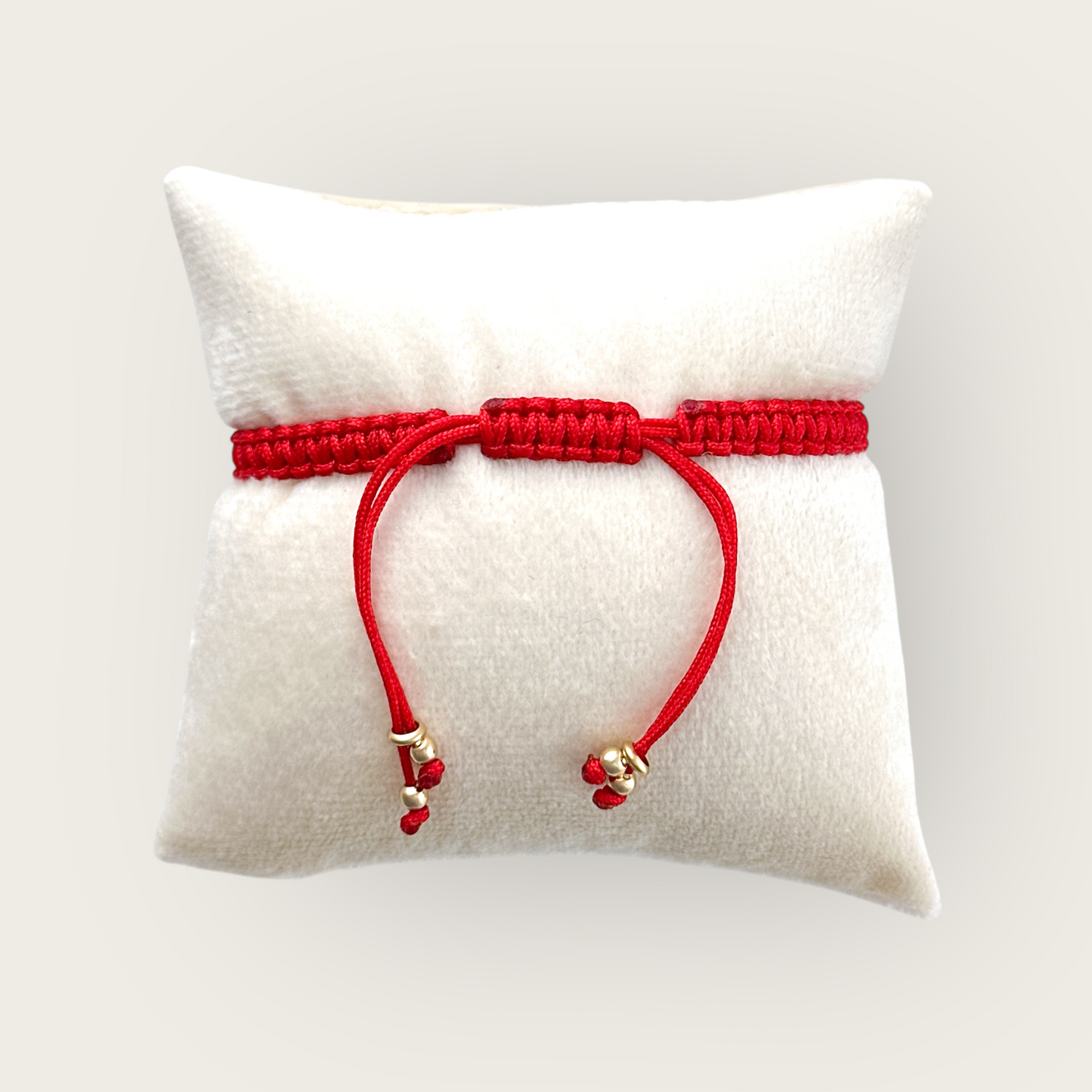 PULSERA MEDALLA SAN BENITO 1 ORO 10K TEJIDA ROJA