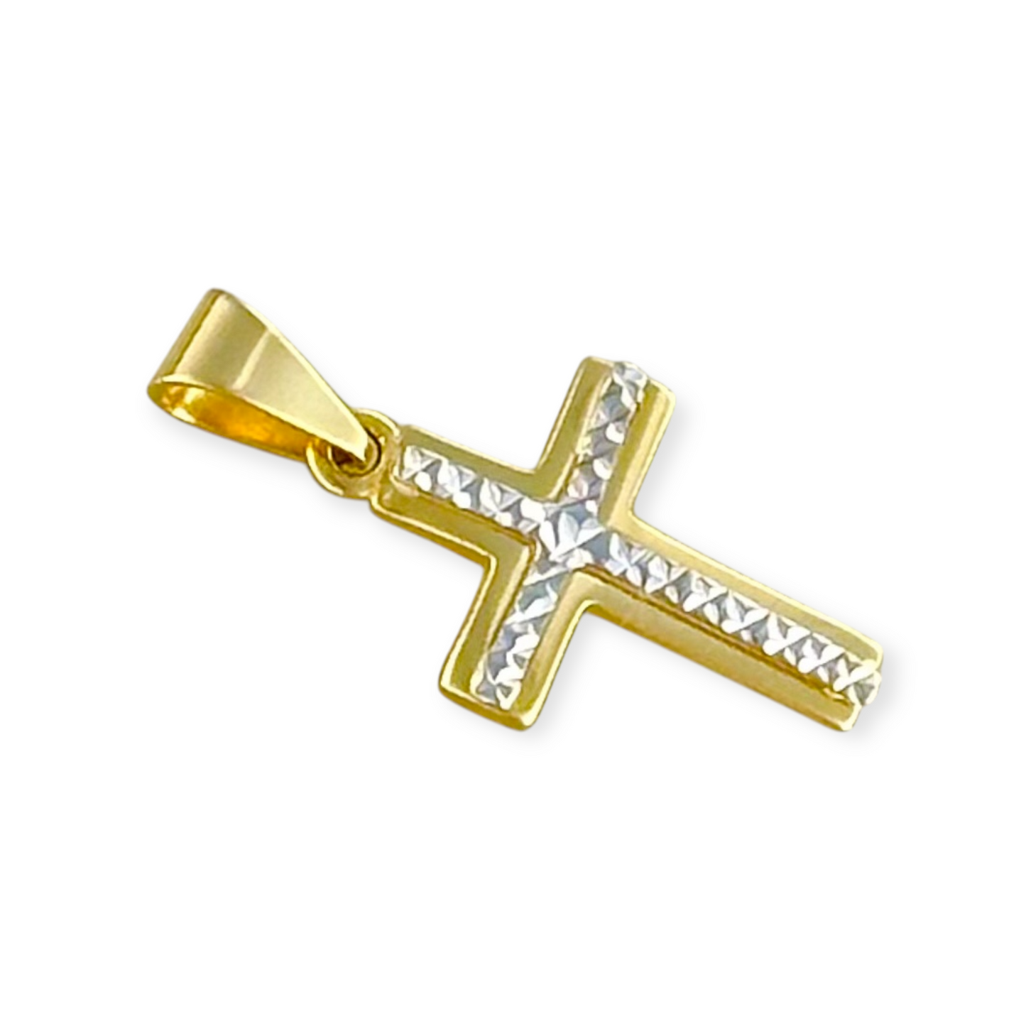 DIAMOND CROSS PENDANT OB 14K GOLD