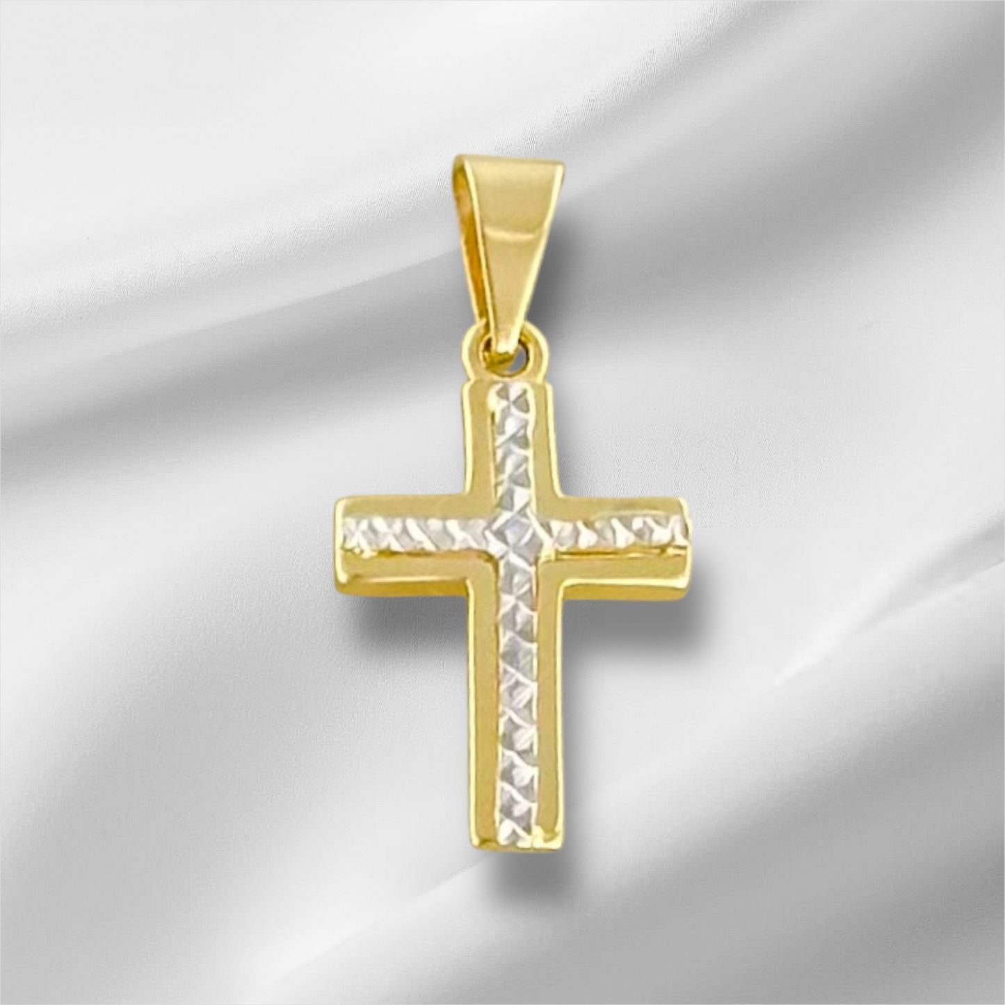 DIAMOND CROSS PENDANT OB 14K GOLD