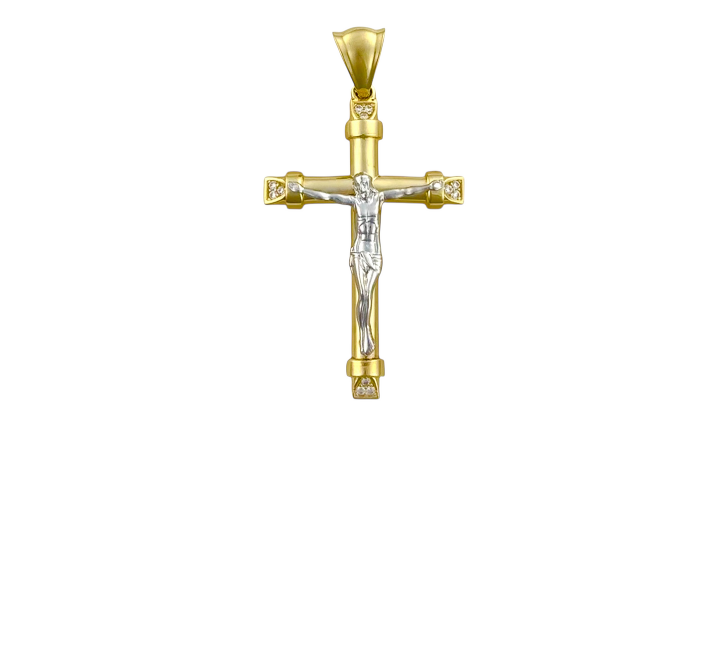 CHRIST PENDANT ZIRCONIA POINT 10K GOLD
