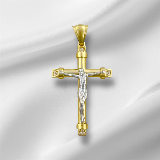 CHRIST PENDANT ZIRCONIA POINT 10K GOLD