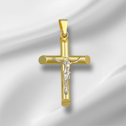 CHRIST PLAIN CROSS PENDANT 3 10K GOLD