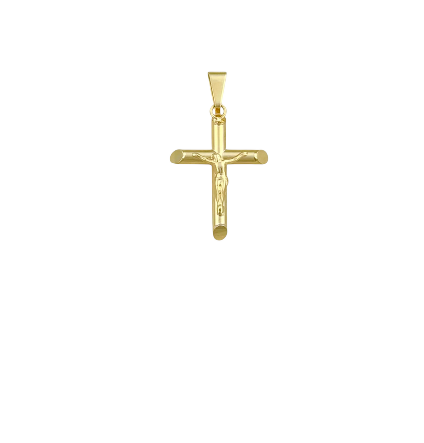 10K GOLD PLAIN CROSS CHRIST PENDANT