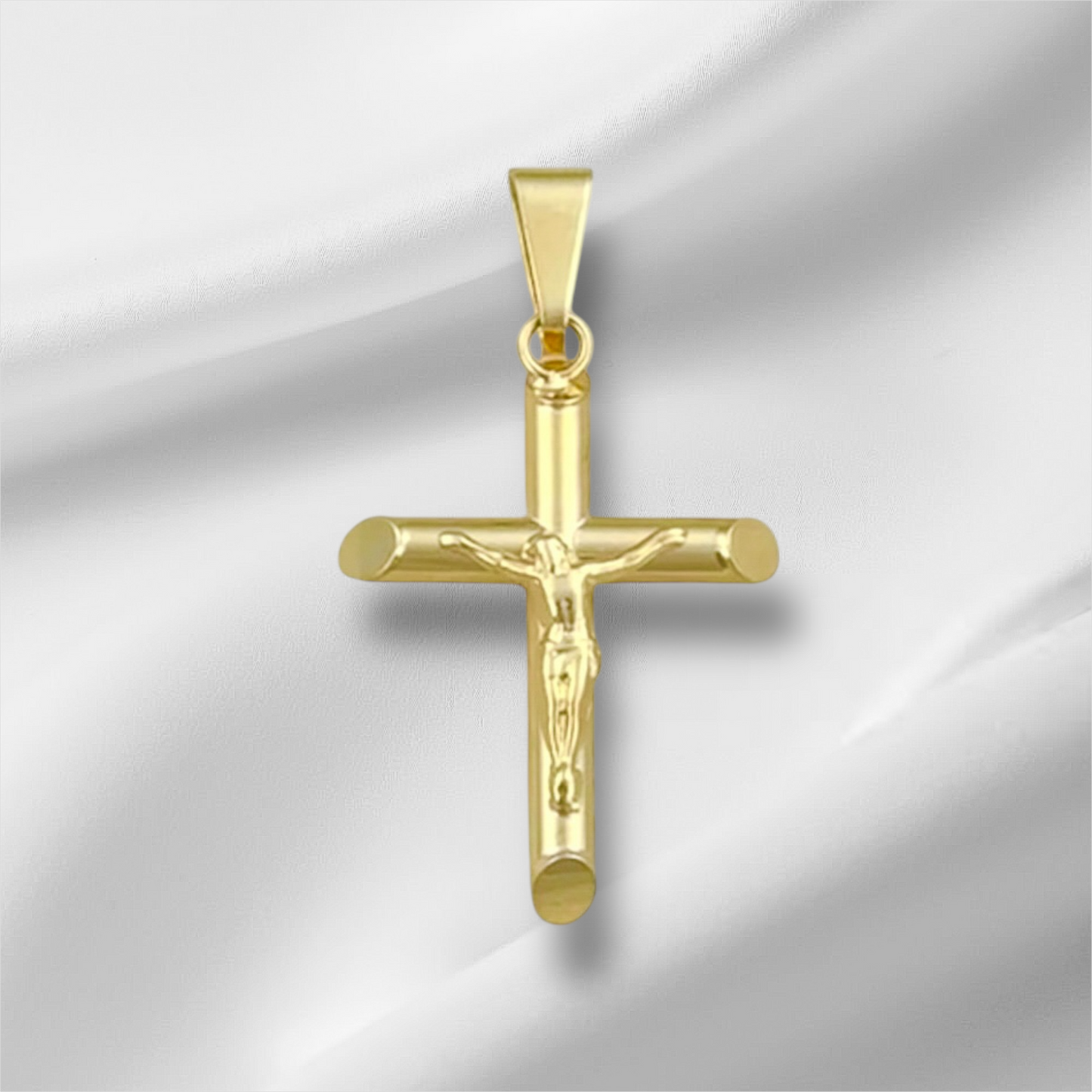 10K GOLD PLAIN CROSS CHRIST PENDANT