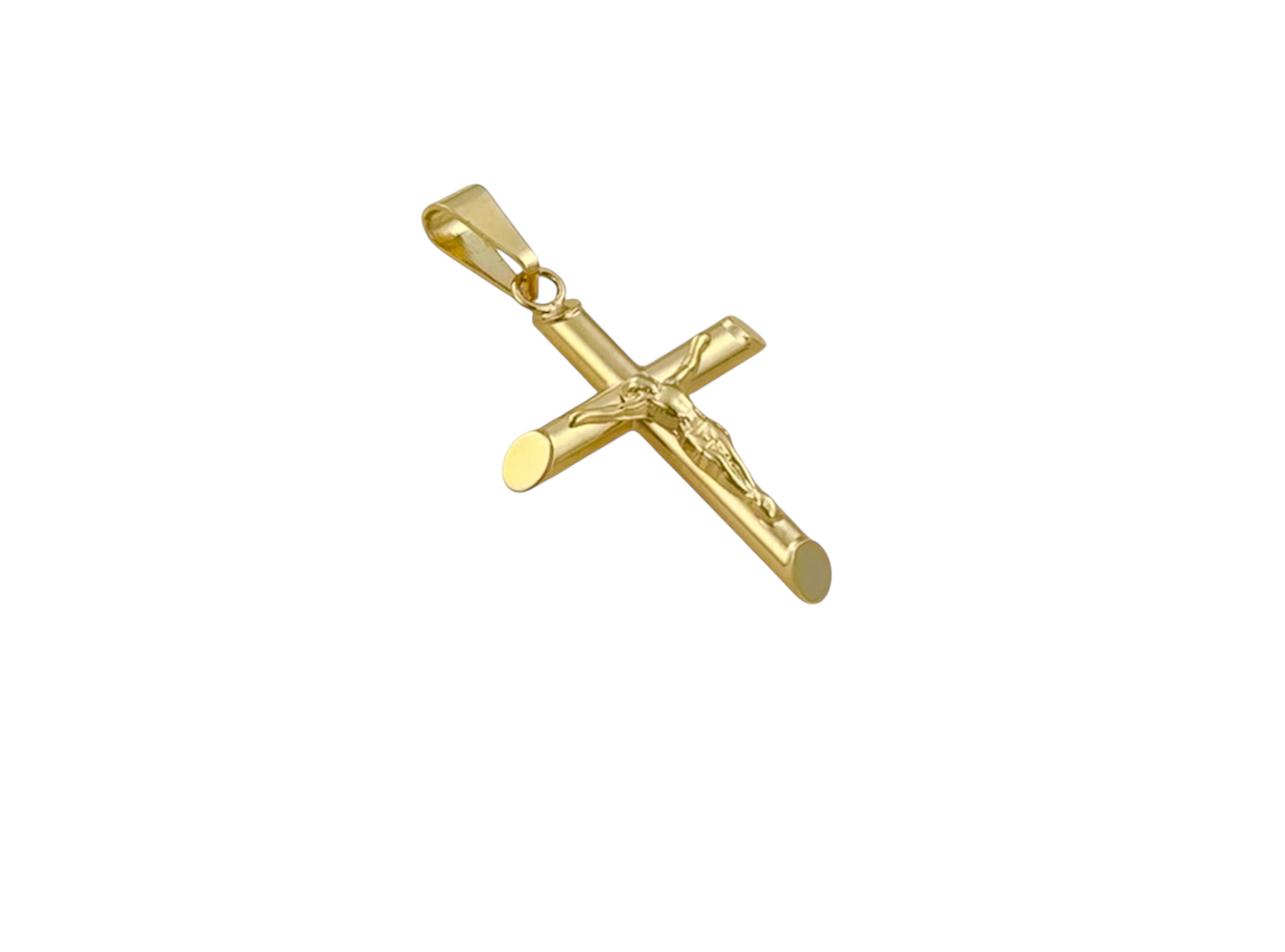 10K GOLD PLAIN CROSS CHRIST PENDANT