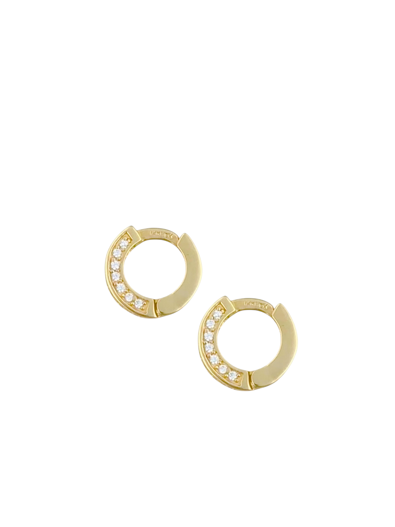 HUGIE DOBLE ZIRCONIA ORO 14K