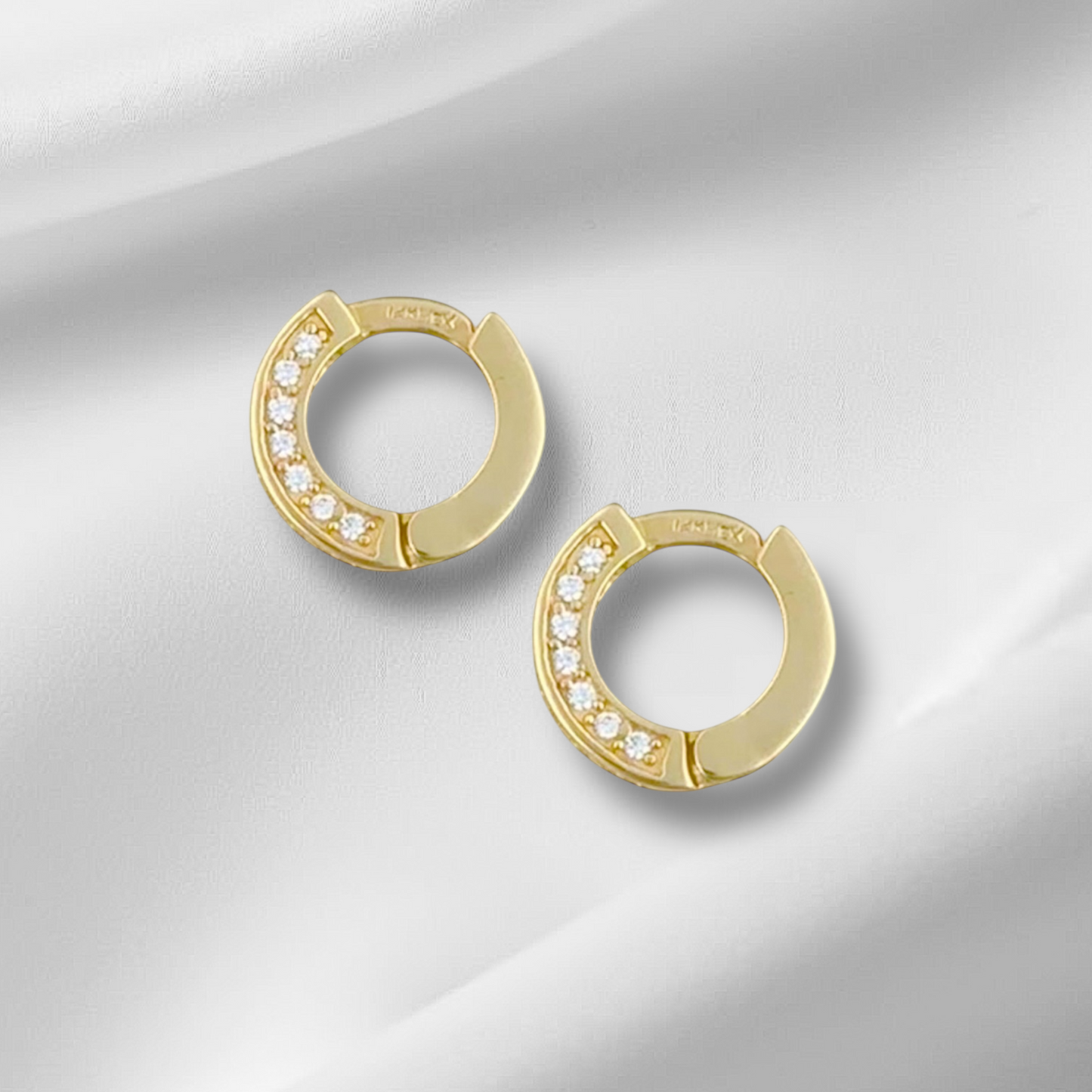 HUGIE DOBLE ZIRCONIA ORO 14K