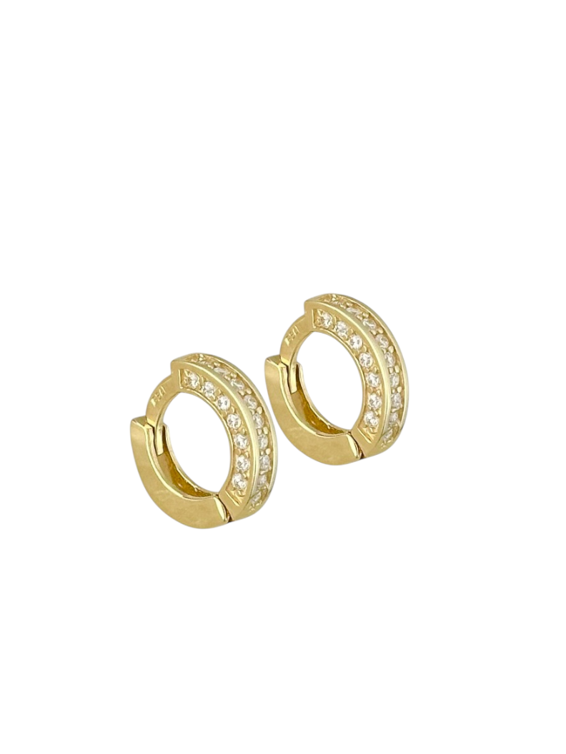 HUGIE DOBLE ZIRCONIA ORO 14K