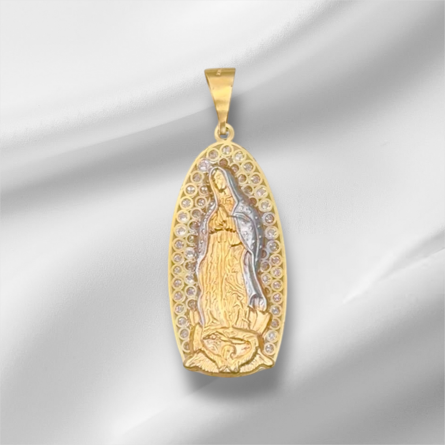 VIRGIN OF GUADALUPE MEDAL SILHOUETTE 10K GOLD