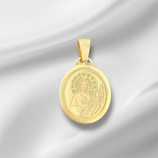 MEDALLA SAN JUDAS TADEO OVAL LASER ORO 10K