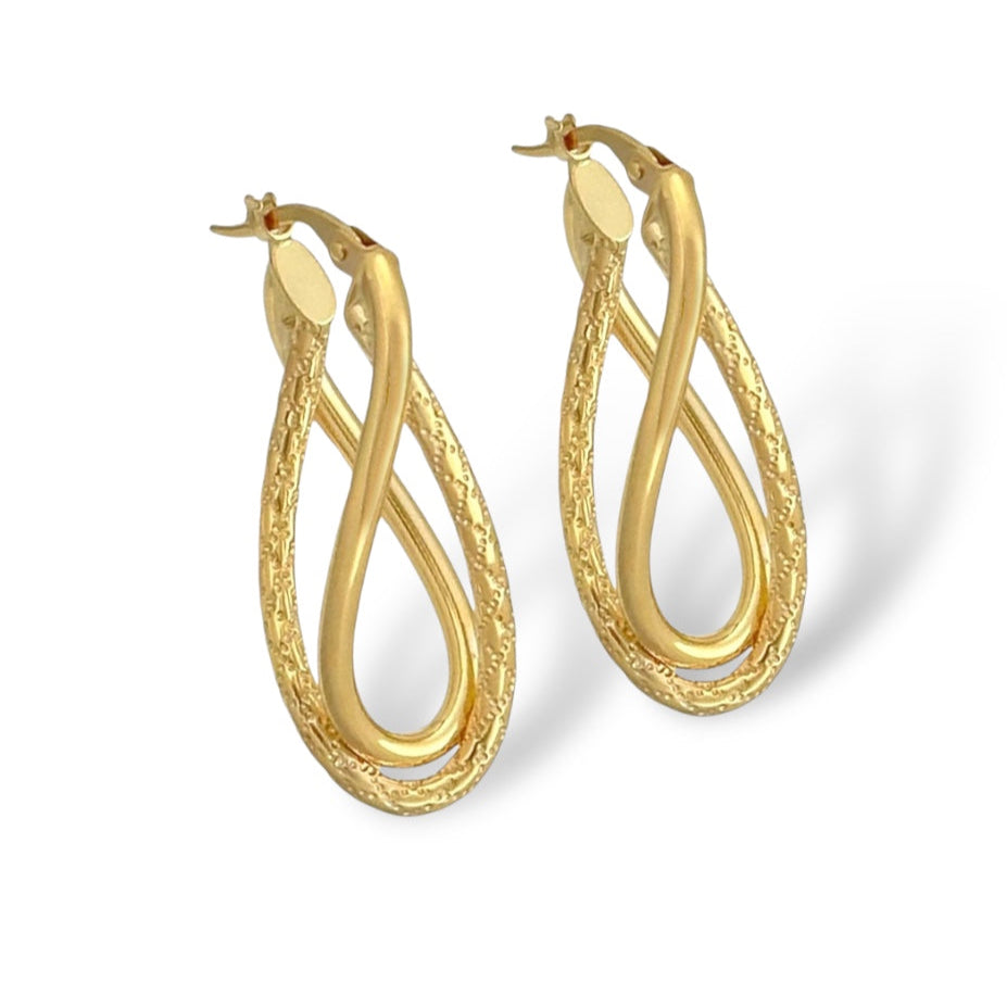 ARRACADA OVAL DOBLE ORO 1OK