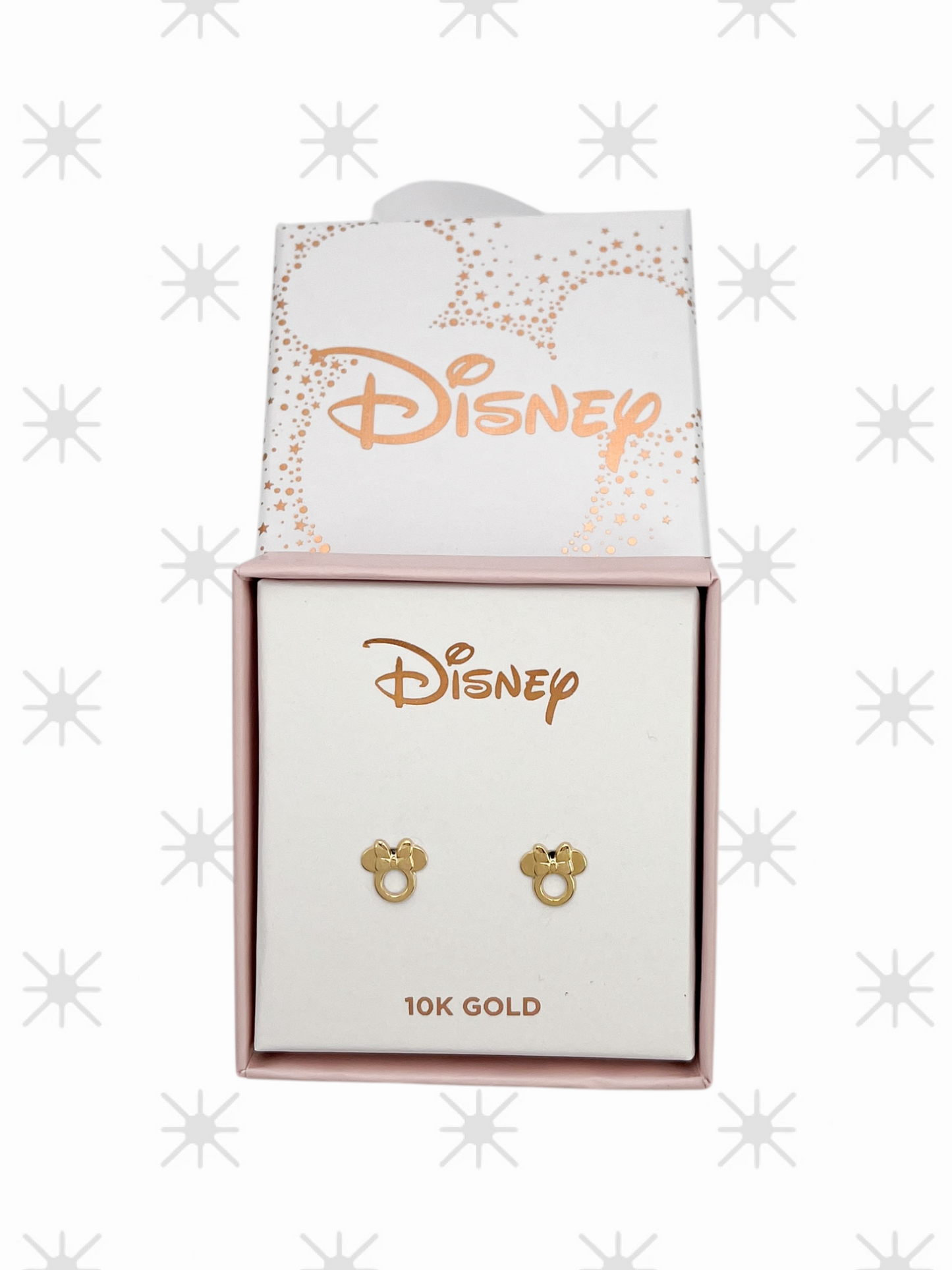 BROQUEL MINNIE CONTORNO LISO ORO 10K DISNEY