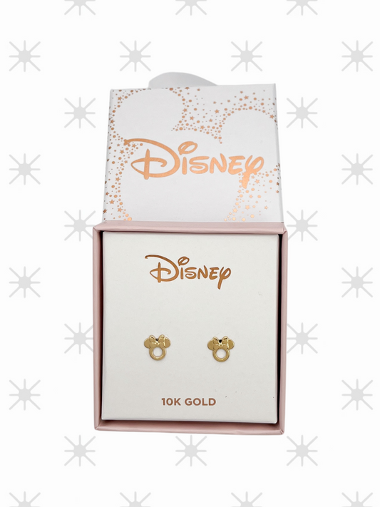 BROQUEL MINNIE CONTORNO LISO ORO 10K DISNEY