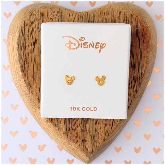 DISNEY 10K GOLD MINI ZIRCONIA MICKEY BUCKLE