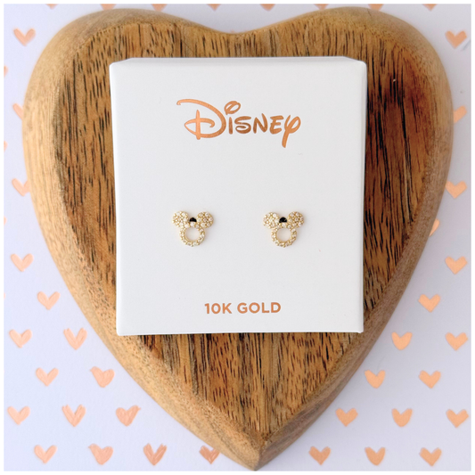 DISNEY 10K GOLD PAVE ZIRCONIA MICKEY BUCKLE