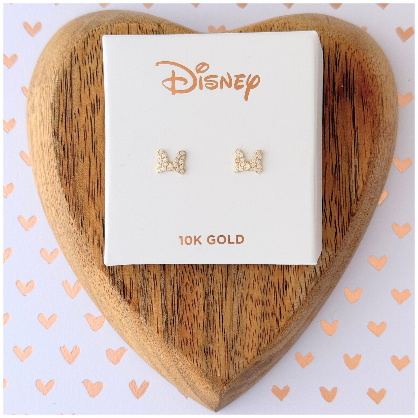 DISNEY 10K GOLD ZIRCONIA MINNIE MONO BUCKLE