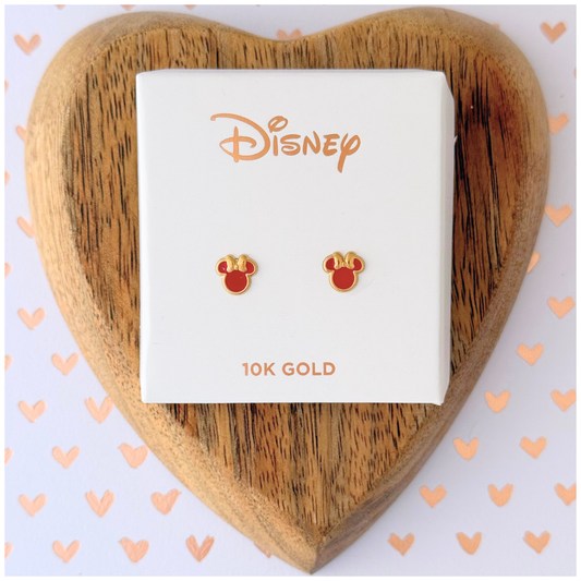 DISNEY 10K GOLD RED ENAMELED MIMI BUCKLE
